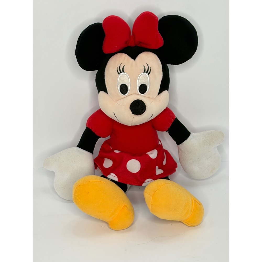 Disney Minnie Mouse Plush Kohls Cares Red Polka Dot Dress Stuffed Animal 12 inch